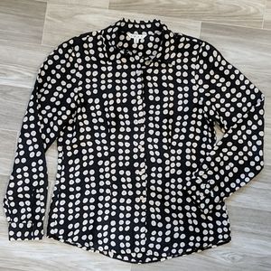 CAbi 100% silk polka dot blouse